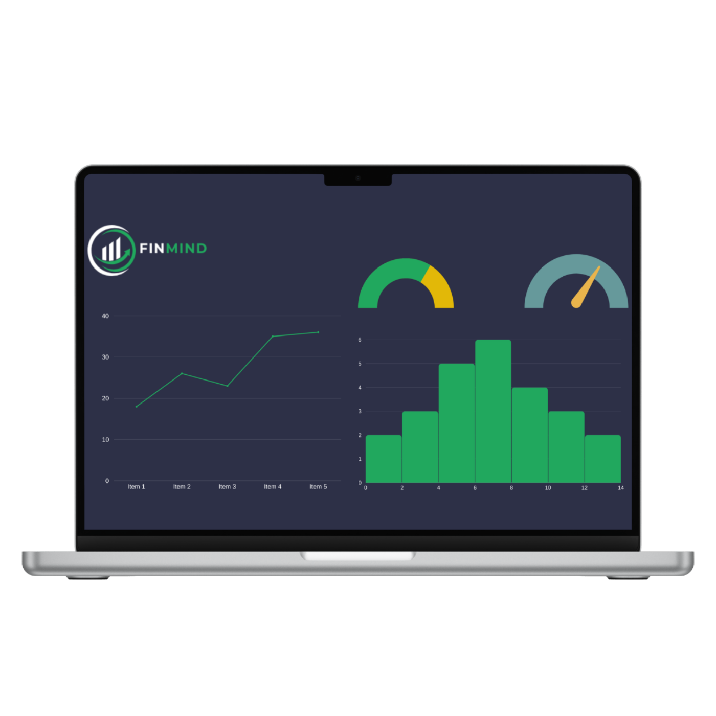 Computer with Finmind app